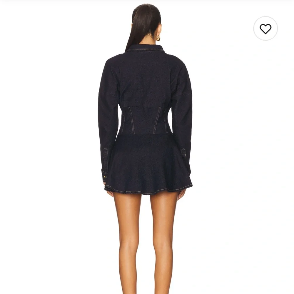 Black Denim Button-Up Dress - Picture 3 of 7